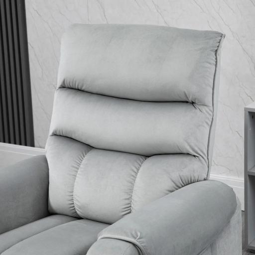 Sillón de Masaje Relax Sillón Levantapersonas con Reclinación Eléctrica hasta 135° Control Remoto y 8 Zonas de Masaje Tapizado en Terciopelo y Acolchado 79x97x103 cm Gris [6]