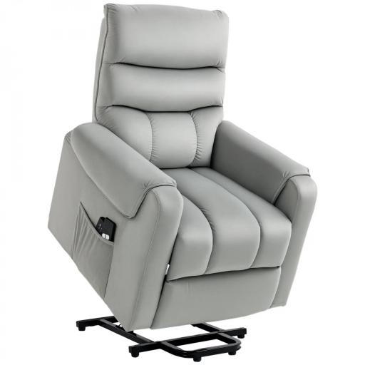 Sillón de Masaje Relax Sillón Levantapersonas con Reclinación Eléctrica hasta 135° Control Remoto y 8 Zonas de Masaje Tapizado en Terciopelo y Acolchado 79x97x103 cm Gris [8]