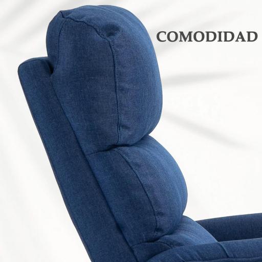 Sillón Relax Reclinable Eléctrico Levanta Personas con Mando a Distancia y Bolsillo Lateral Sillón Elevador Azul Oscuro [4]