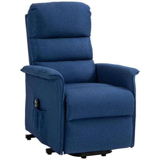 Sillón Relax Reclinable Eléctrico Levanta Personas con Mando a Distancia y Bolsillo Lateral Sillón Elevador Azul Oscuro [9]