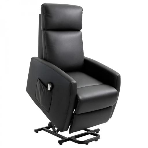 Sillón Levanta Personas Sillón Relax Eléctrico Sillón Elevador Reclinable 145° con Control Remoto 67x95x105 cm Negro [8]