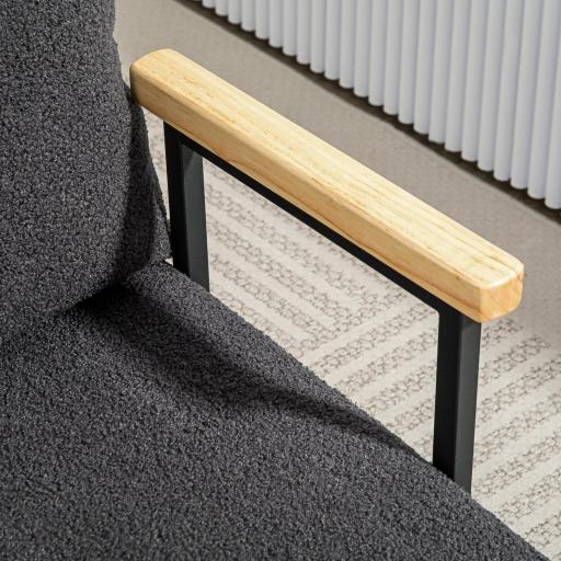 Sofá Cama Individual Plegable Silla Cama Convertible 4 en 1 Respaldo Ajustable de 5 Niveles y Almohada 63x73x81 cm Gris [7]