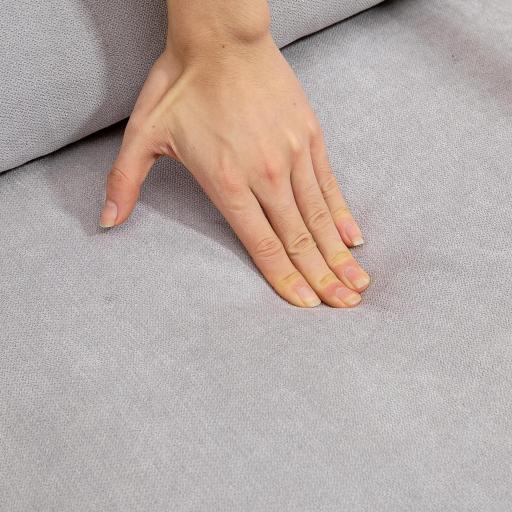 Butaca Nórdica Sillón de Salón Acolchado con Reposabrazos Cojín y Marco de Madera de Caucho 61x78x76 cm Gris [4]