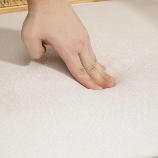 Sillón de Salón con Reposabrazos Respaldo de Ratán y Marco de Madera de Caucho Carga 120 kg Natural y Beige [7]