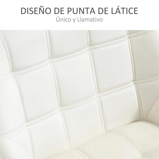Butaca de Salón Moderna Tapizado en Terciopelo con Asiento Ancho Patas de Madera Sillón Relax para Sala de Estar Crema [4]