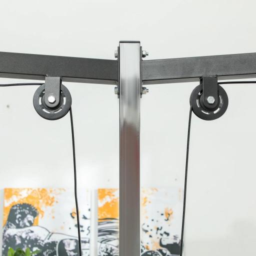 Máquina Multifunción de Musculación con Soporte para Sentadillas y Barra para Pesas para Entrenamiento Fitness Negro [7]