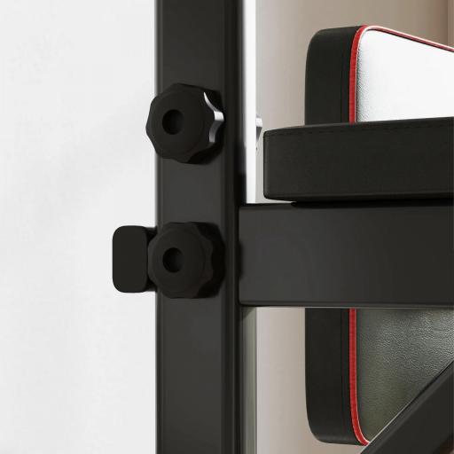 Máquina de Dominadas con Altura Ajustable Carga Máx. 120 kg para Entrenamiento Fitness 123x98x189-239 cm Negro y Rojo  [6]