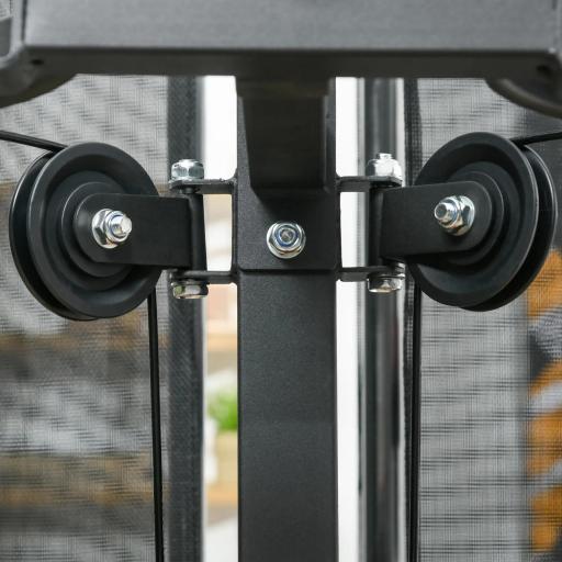 Multiestación de Musculación con Placas de Peso de 45 kg Carga Max. 110 kg para Entrenamiento 225x175x200 cm Negro [3]