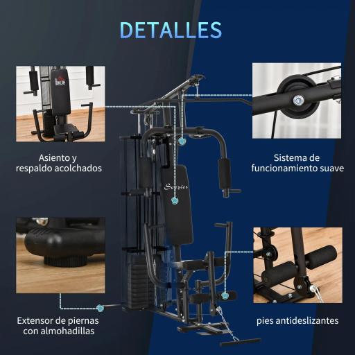 Máquina de Musculación con Estribo para Piernas Placas de Peso de 45 kg Carga Máx. 120 kg 150x110x210 cm Negro [4]
