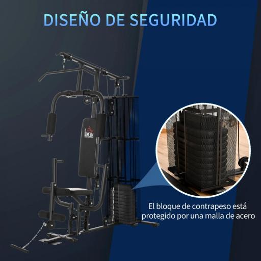 Máquina de Musculación con Estribo para Piernas Placas de Peso de 45 kg Carga Máx. 120 kg 150x110x210 cm Negro [2]
