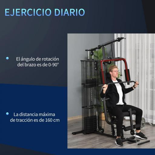 Máquina de Musculación con Estribo para Piernas Placas de Peso de 45 kg Carga Máx. 120 kg 150x110x210 cm Negro [5]