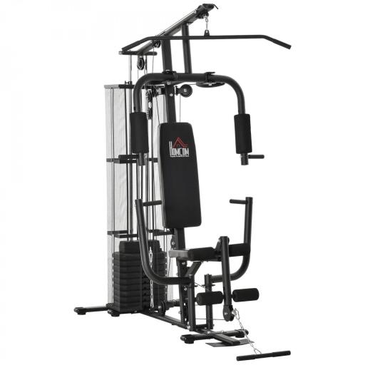 Máquina de Musculación con Estribo para Piernas Placas de Peso de 45 kg Carga Máx. 120 kg 150x110x210 cm Negro [8]