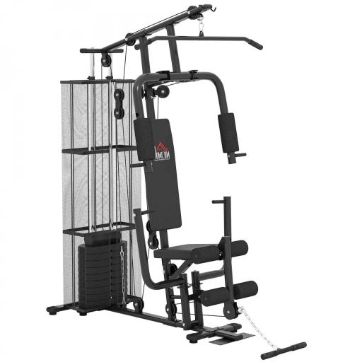Máquina de Musculación con Estribo para Piernas Placas de Peso de 45 kg Carga Máx. 120 kg 150x110x210 cm Negro [9]