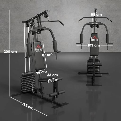 Máquina de Musculación con Estribo para Piernas Placas de Peso 45 Kg Carga Max. 110 kg 135x103x200 cm Negro [3]