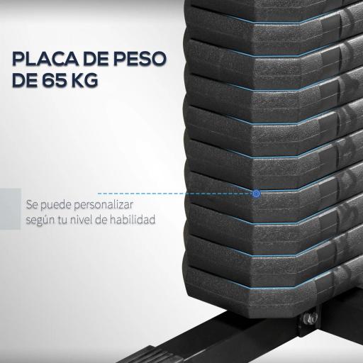 Máquina de Musculación con Placas de Peso de 65 kg Carga Max. 100 kg para Entrenamiento Fitness en Hogar Negro y Rojo [5]
