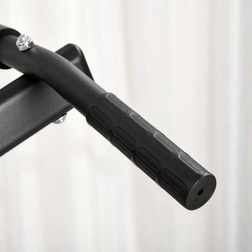 Estación de musculación multifunción barra de tracción silla romana altura ajustable acero Negro Rojo [2]