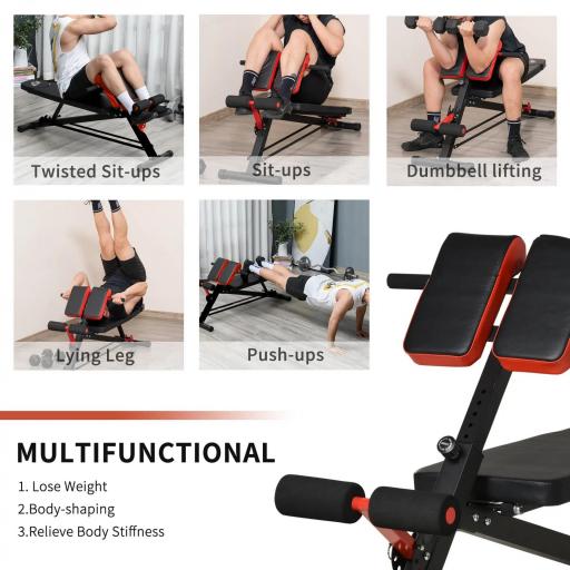Banco de Pesas Multifuncional Banquillo de Gimnasio Completo Respaldo Inclinable en 3 Posiciones 64x146x73,5-85 cm Negro [4]
