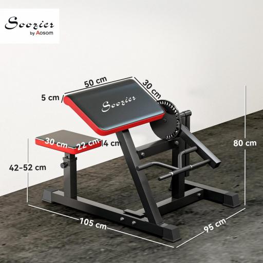 Máquina de Bíceps y Tríceps 2 en 1 Banco de Curl Predicador con Asiento y Apoyo de Codo Ajustables para Gimnasio Casa [1]