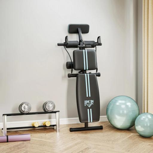 Banco de Musculación Plegable con Respaldo Regulable Extensión de Pierna Cojín de Predicador Banda 160x54x106 cm Negro [7]