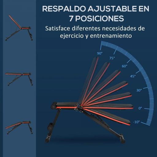 Banco de Pesas Plegable 2 en 1 Banco de Musculación de Acero con Altura Ajustable Respaldo Inclinable en 7 Posiciones para Entrenamiento en Hogar Gimnasio Carga 120 kg 116x43x56-116 cm Negro [2]