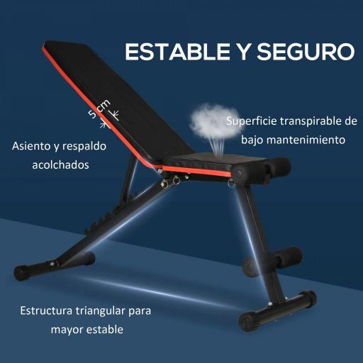 Banco de Pesas Plegable 2 en 1 Banco de Musculación de Acero con Altura Ajustable Respaldo Inclinable en 7 Posiciones para Entrenamiento en Hogar Gimnasio Carga 120 kg 116x43x56-116 cm Negro [3]