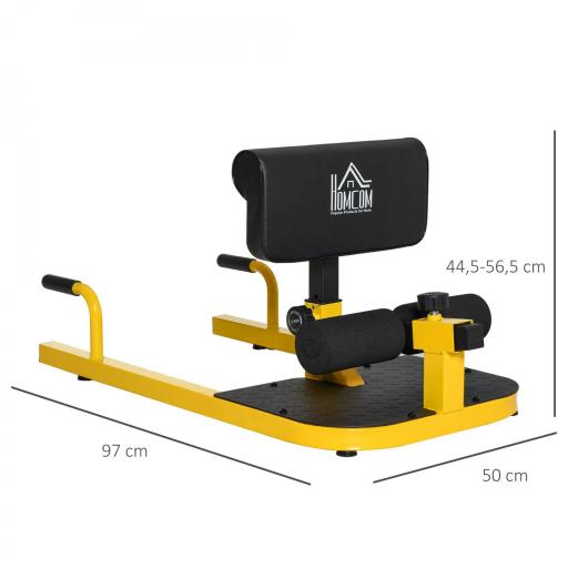  3-en-1 Máquina Equipo de Sentadilla para Ejercicios Abdominales Tablero Supino Multifuncional Ayuda en Cuclillas Equipo Amarillo [1]
