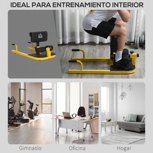  3-en-1 Máquina Equipo de Sentadilla para Ejercicios Abdominales Tablero Supino Multifuncional Ayuda en Cuclillas Equipo Amarillo [3]