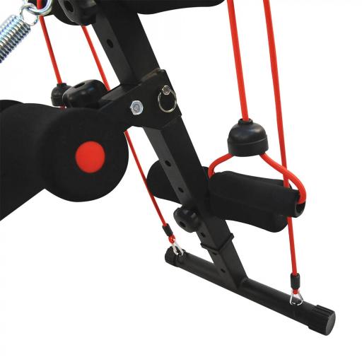 Banco de Abdominales Altura Ajustable Banco de Musculación Multifuncional para Fitness Entrenamiento de Espalda Abdominal Piernas Carga 120kg con 2 Cuerdas y 1 Tirador de Resorte [7]