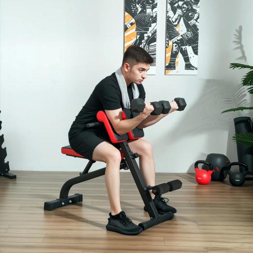 Banco de musculación plegable banc multifonction para entrenamiento cojín ajustable 8 posiciones 103x65x67-98 cm Negro