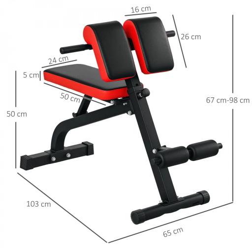 Banco de musculación plegable banc multifonction para entrenamiento cojín ajustable 8 posiciones 103x65x67-98 cm Negro [1]