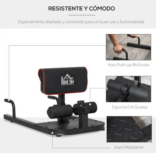  3-en-1 Máquina Equipo de Sentadilla para Ejercicios Abdominales Tablero Supino Multifuncional Ayuda en Cuclillas Equipo Negro [1]