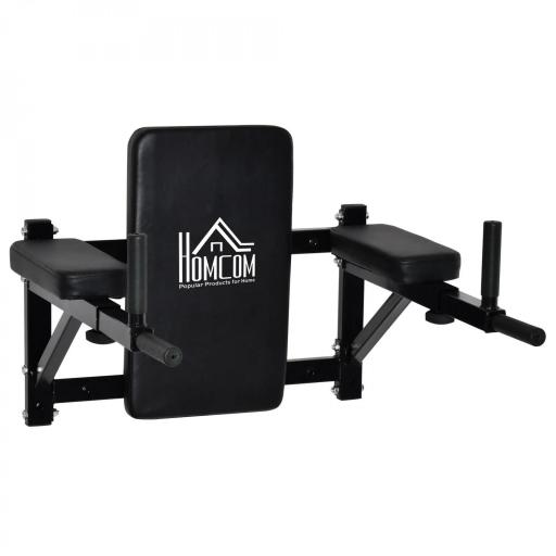 Barra de Musculación para Pared con Brazos Ajustables para hacer Dominadas Flexiones y Crossfit en Casa 70x53-63x48 cm Negro [9]