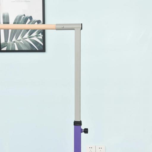 Barra de Gimnasia para Niños +3 Años Barra de Entrenamiento Altura Ajustable 92-150 cm Carga 75 kg 194x121x150cm Violeta  [5]