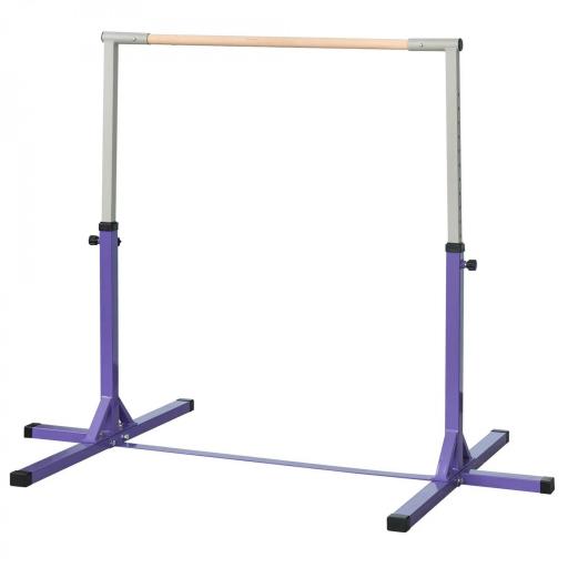 Barra de Gimnasia para Niños +3 Años Barra de Entrenamiento Altura Ajustable 92-150 cm Carga 75 kg 194x121x150cm Violeta  [8]
