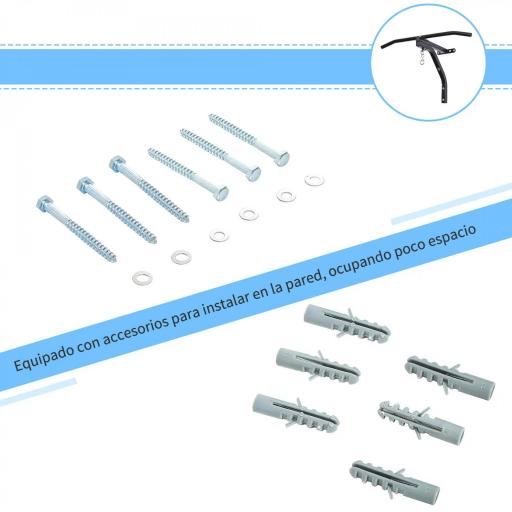 2 en 1 Barra de Dominadas para Pared de Acero Soporte de Saco de Boxeo Carga Máx. 130 kg 93x47x51 cm Negro [4]