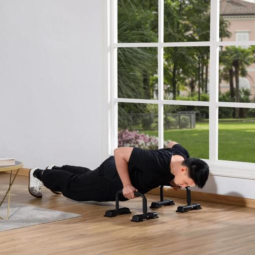 Barras Paralelas Calistenia de Acero con Alfombra Antideslizante para Entrenamiento en Gimnasio Hogar 36x25x20 cm Negro