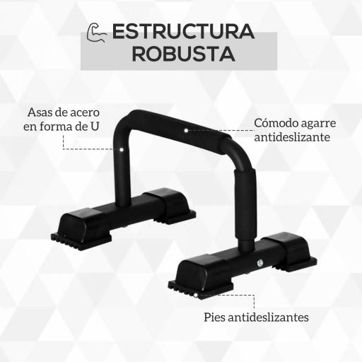 Barras Paralelas Calistenia de Acero con Alfombra Antideslizante para Entrenamiento en Gimnasio Hogar 36x25x20 cm Negro [4]