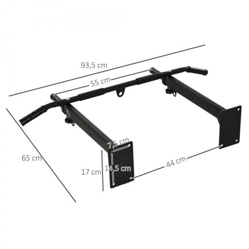 Barras de Dominadas para Pared Entrenamiento Muscular Pull Up para Casa Carga Máxima 150 kg Negro [1]