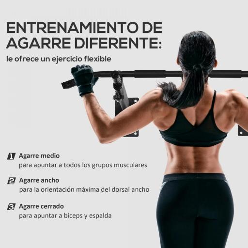 Barras de Dominadas para Pared Entrenamiento Muscular Pull Up para Casa Carga Máxima 150 kg Negro [2]