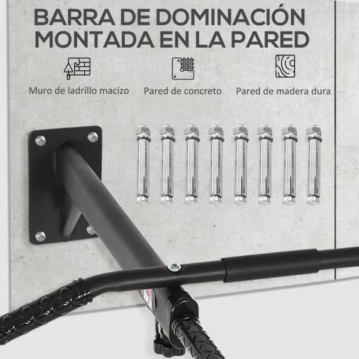 Barras de Dominadas para Pared Entrenamiento Muscular Pull Up para Casa Carga Máxima 150 kg Negro [3]