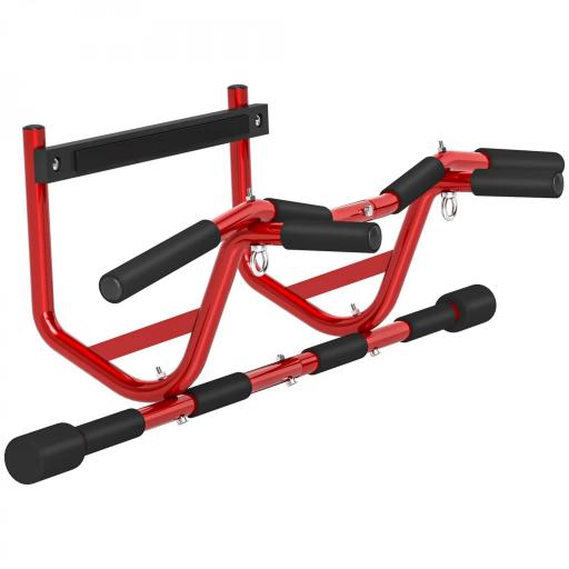 Barra de Dominadas de Pared Carga 150 kg para Ejercicio y Entrenamiento en Casa Gimnasio Rojo y Negro [7]