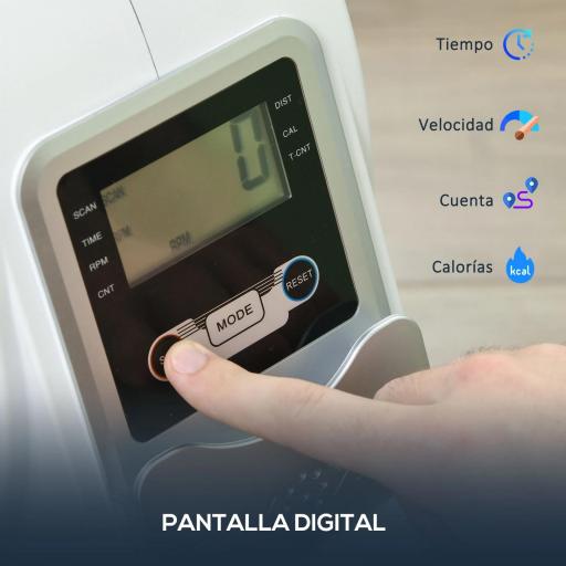 Máquina de Remo Magnético Remo para Casa Plegable Resistencia de 8 Niveles Pantalla LCD y 2 Ruedas 180x48x60 cm Blanco [5]