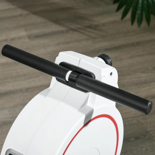 Máquina de Remo Magnético Remo para Casa Plegable Resistencia de 8 Niveles Pantalla LCD y 2 Ruedas 180x48x60 cm Blanco [7]