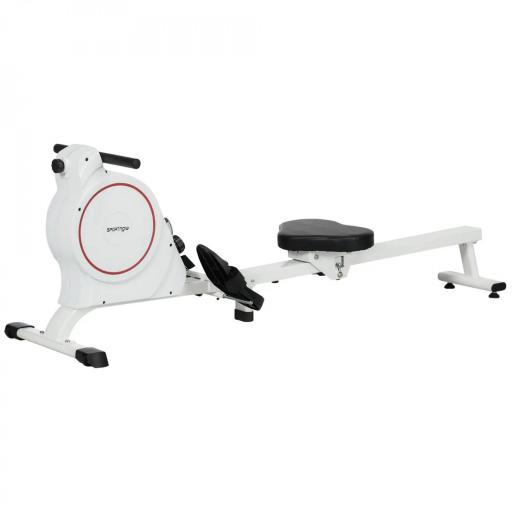 Máquina de Remo Magnético Remo para Casa Plegable Resistencia de 8 Niveles Pantalla LCD y 2 Ruedas 180x48x60 cm Blanco [8]