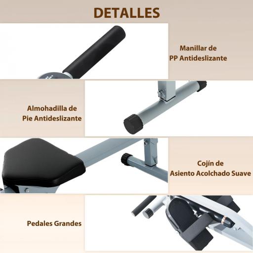 Máquina de Remo Resistencia Ajustable de 12 Niveles con Pantalla LCD para Fitness y Ejercicios de Musculación para Gimnasio en casa Equipo de Entrenamiento Interior [4]