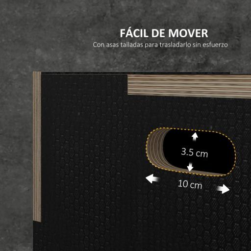 Cajón de Salto Pliométrico de Madera con Mangos Huecos Carga 120 kg para Casa Oficina Gimnasia 61x51x41 cm Negro [7]