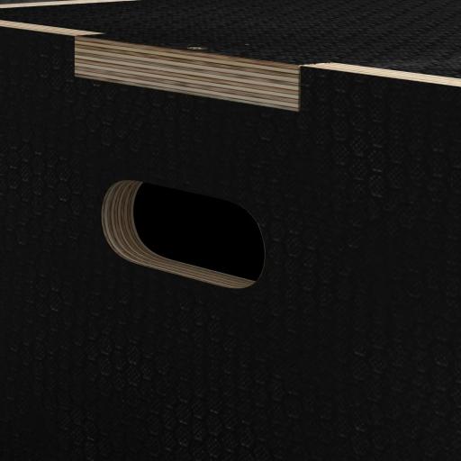 Cajón de Salto Pliométrico de Madera con Mangos Huecos Carga 120 kg para Casa Oficina Gimnasia 61x51x41 cm Negro [4]