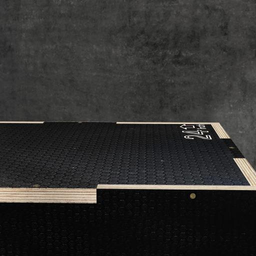 Cajón de Salto Pliométrico de Madera con Mangos Huecos Carga 120 kg para Casa Oficina Gimnasia 61x51x41 cm Negro [3]
