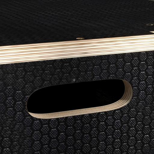 Cajón de Salto Pliométrico de Madera con Mangos Huecos Carga 120 kg para Casa Oficina Gimnasia 61x51x41 cm Negro [5]