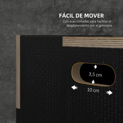 Cajón de Salto Pliométrico de Madera con Mangos Huecos Carga 120 kg para Casa Oficina Gimnasia 40,5x35,5x30,5 cm Negro [2]